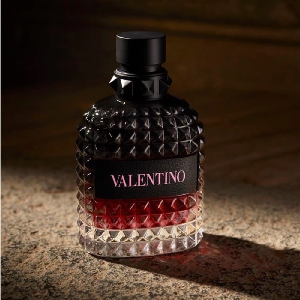 Valentino Black and Red Studded Perfume Bottle